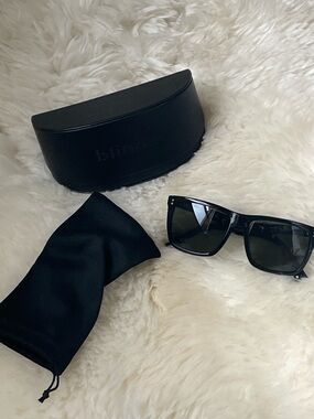 Vintage | rare BLINDE by Richard Walker black acetate wayfarer unisex sunglasses